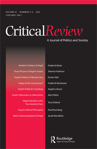 Cover image for Critical Review, Volume 33, Issue 3-4, 2021