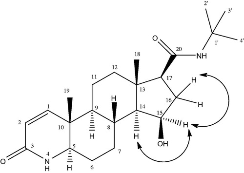 Figure 5. Important COSY interactions for metabolite III.