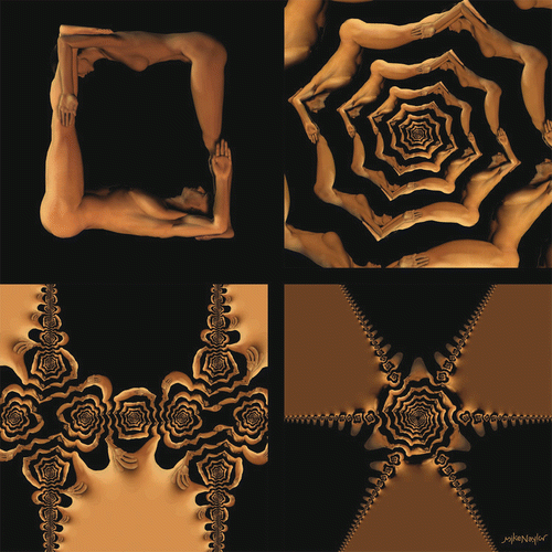 Figure 8. Mike Naylor (http://www.nakedgeometry.com/), Melt Into You, 2010. Digital prints, 4 frames, 12″ × 12″ each.
