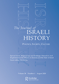 Cover image for Journal of Israeli History, Volume 38, Issue 1, 2020