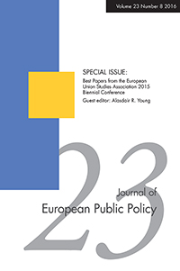 Cover image for Journal of European Public Policy, Volume 23, Issue 8, 2016