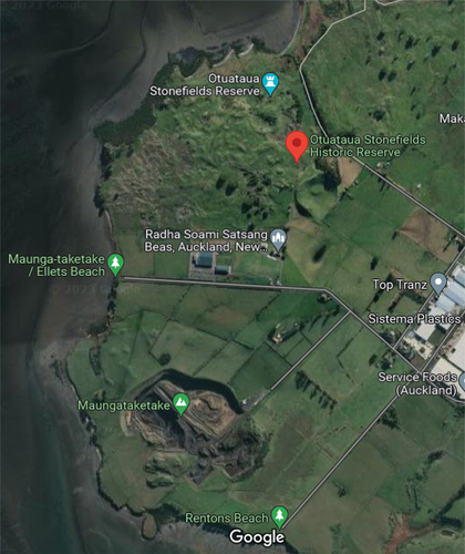 Figure 6. Maungataketake and the-stone-edged gardens today. Source: Google Maps, 2023.