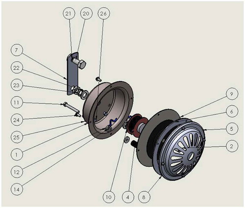 Figure 5. Exploded view of Redesigned Horn Assembly