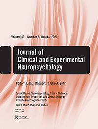 Cover image for Journal of Clinical and Experimental Neuropsychology, Volume 43, Issue 8, 2021