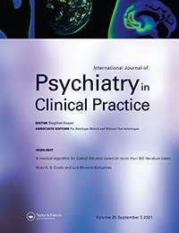 Cover image for International Journal of Psychiatry in Clinical Practice, Volume 25, Issue 3, 2021