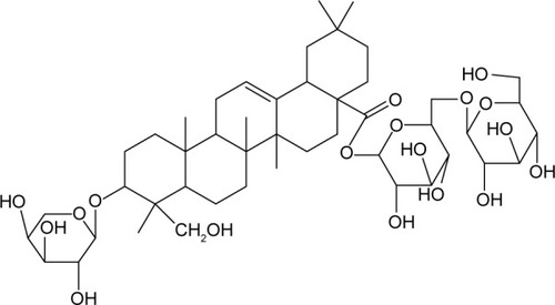 Figure 1 The structure of ASD.Abbreviation: ASD, Akebia saponin D.