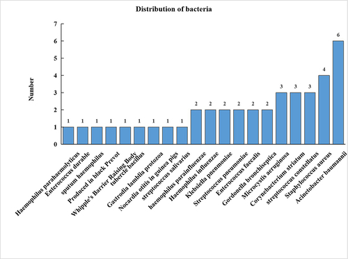 Figure 4 Distribution of bacteria in non-HIV-infected patients with PJP.