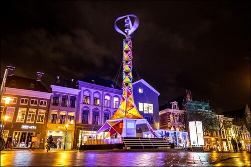 Fig. 1: The GEM Tower installed at the Vismarkt in Groningen (Eurosonic Noorderslag 2020) (source: Jorn Baars)