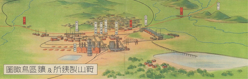 Figure 9. Airscape of the Anshan Iron Works in 1930. Source from SMR. 1930. “Anzan Seitetsu.” The Institute for Economic and Business Research Shiga University Collection. 1-F-1440. graphic content