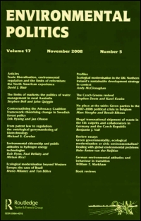 Cover image for Environmental Politics, Volume 20, Issue 1, 2011