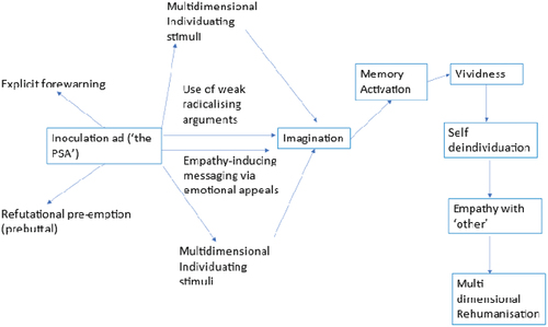 Figure 1. The ad-based re-humanisation formation process to counter reactive co-radicalisation.