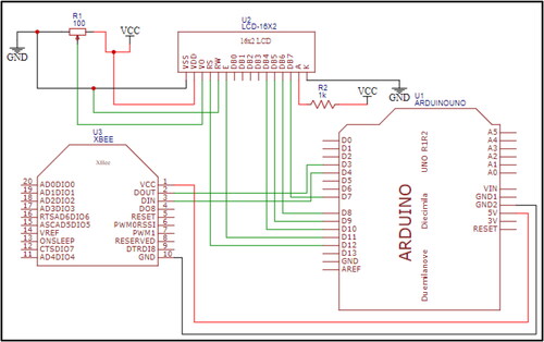 Figure 7. Circuit diagram of receiving and displaying unit.
