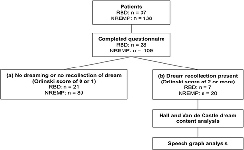 Figure 1 Flowchart of the studied cohort of patients with iRBD and NREM parasomnia.
