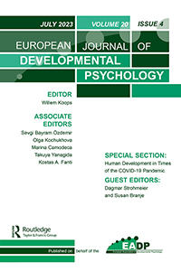 Cover image for European Journal of Developmental Psychology, Volume 20, Issue 4, 2023