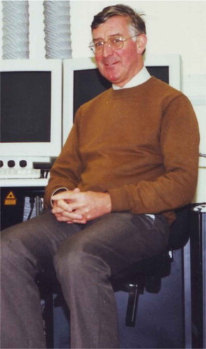 Figure 1. Peter beside the Long Ashton Research Station confocal microscope that contributed so much to his investigations into the cell biology of wood formation in trees.