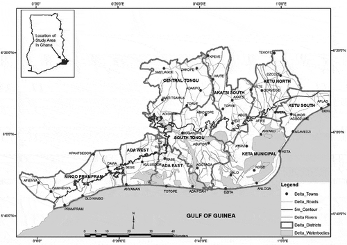 Figure 1. Map showing the Volta delta.