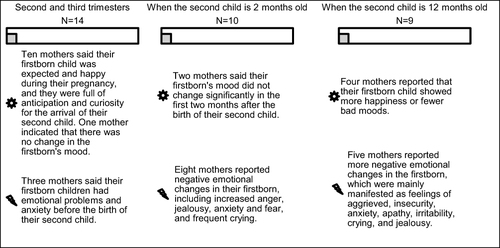 Figure 4 Emotional changes of firstborn children during TTS by mother’s description.