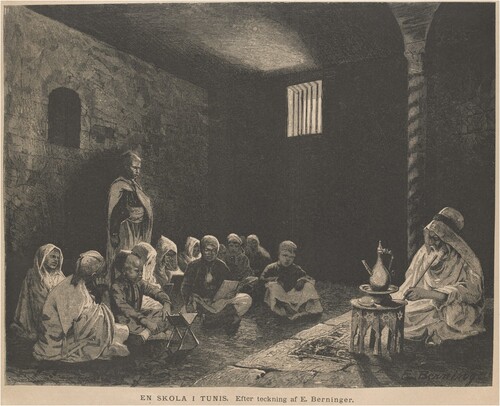 FIGURE 2 ‘En skola i Tunis’ [A School in Tunis] based on a drawing by German painter E. Beringer published in Ny Illustrerad Tidning (1880). Courtesy of National Library, Stockholm