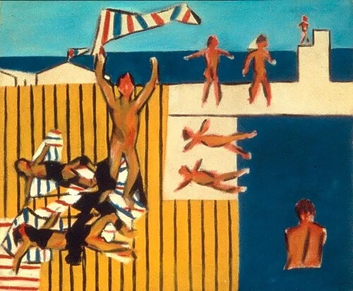 Figure 7. Sidney Nolan, Bathers, 1942, enamel paint on cardboard, 64.0 × 76.2 cm. Gift of Sir Sidney and Lady Nolan, 1983. Reproduced by permission of the Sidney Nolan Trust DACS/Copyright Agency.