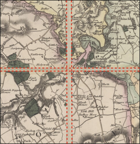 Figure 5. Cutting and stitching county maps sheets.