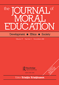 Cover image for Journal of Moral Education, Volume 47, Issue 4, 2018