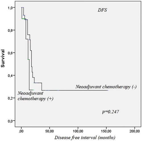 Figure 2. Neoadjuvant chemotherapy and disease-free survival.