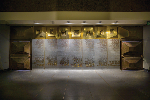 Figure 7. Yad-Labanim Ra’anana: memorial hall, list of the casualties; photo: author, 2022.
