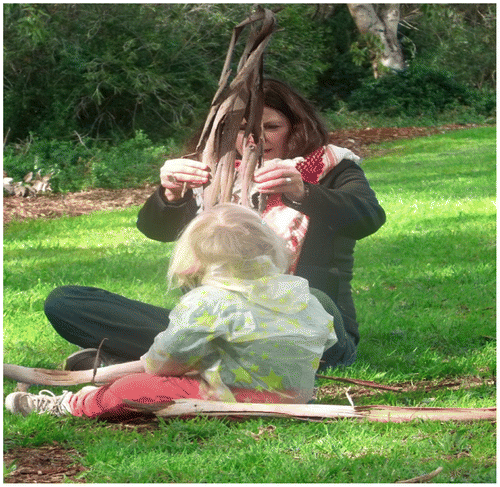 Figure 1. Exploring bark in the Bark Studio. Source: Author’s photo.