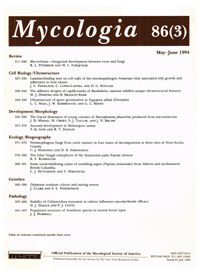 Cover image for Mycologia, Volume 86, Issue 3, 1994