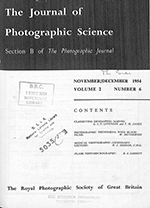 Cover image for The Imaging Science Journal, Volume 2, Issue 6, 1954