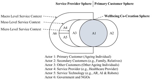 Figure 5. Detailed Overview of Actors across System Levels in the Service Ecosystem ‘Wellbeing of the Ageing Population’.