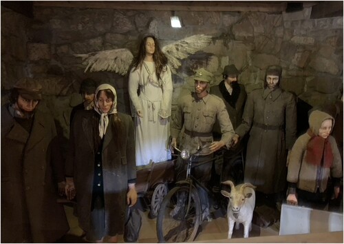 Figure 5. Mannequins at the Museum in Pławna Górna presenting resettled Poles and Germans.