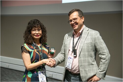 Figure 3. Recipient of the 2022 Guggenheim Medal for Excellence in Thermodynamics: Carolyn A. Koh (left), Professor of Chemical & Biological Engineering at the Colorado School of Mines, USA (presented by Alberto Striolo (right), Chair of the IChemE Guggenheim Medal Panel).
