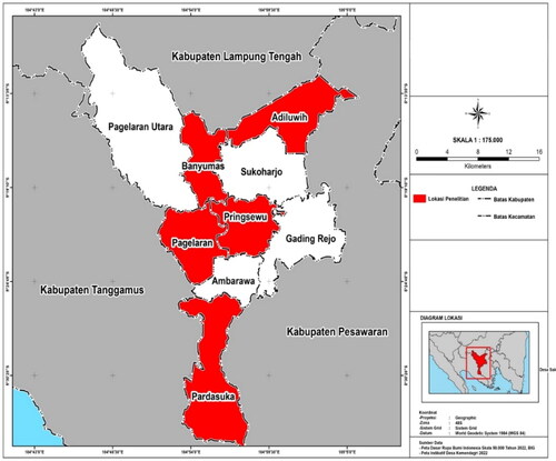 Figure 2. Map of Pringsewu Regency.
