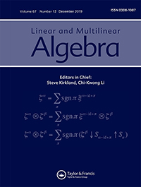 Cover image for Linear and Multilinear Algebra, Volume 67, Issue 12, 2019
