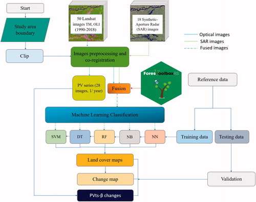 Figure 2. Flowchart of the pre-processing and processing of the optical and SAR images is shown.