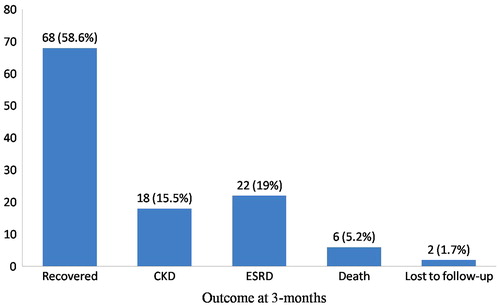 Figure 2. The outcome of children with AKI at 3 months of follow-up.