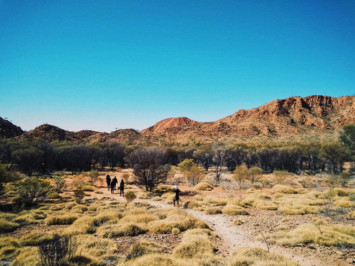 Figure 2. ‘Learning together on country’. taking the troopy to haasts bluff, August 2019.