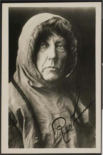 Figure 8. Roald Amundsen Wearing a Fur Lined Parka, Nome, Alaska, 1920, photographed by Lomen Bros., Courtesy National Library of Norway, Oslo