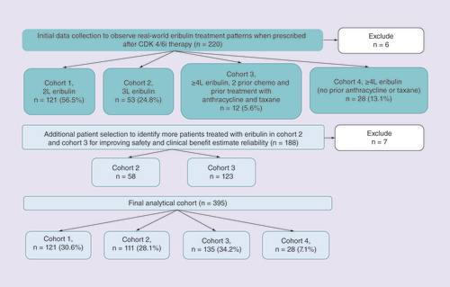 Figure 2. Eribulin utilization patterns and study cohort flow diagram.