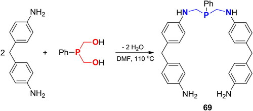 Scheme 42. Reaction of 4,4′-methylenedianiline with PhP(CH2OH)2.[Citation53]