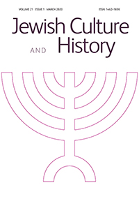 Cover image for Jewish Culture and History, Volume 21, Issue 1, 2020