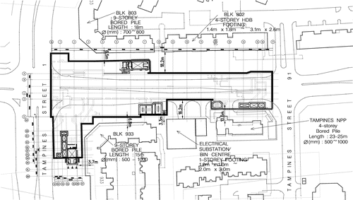 Figure 3. Plan showing proximity of the TPW Station to the HDB Blocks.