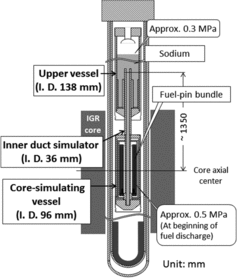 Figure 4. Schematic of the experimental device for the in-pile test.