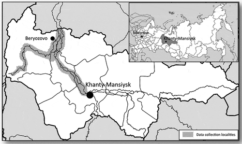 Figure. Localisation of data collecting sites