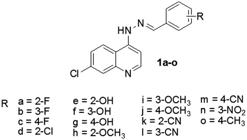 Figure 1. General structure of the tested 7-chloro-4-quinolinylarylhydrazones.