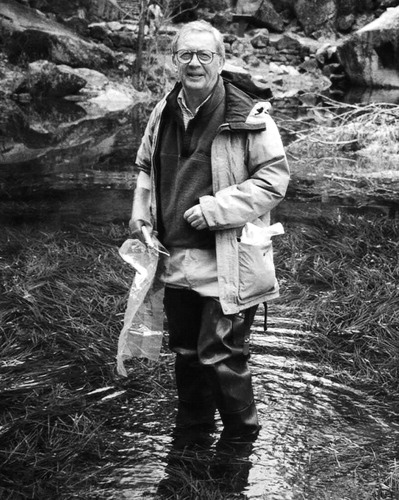 Fig. 1. Howard collecting twigs from Mirror Lake in Yosemite National Park, 1999.