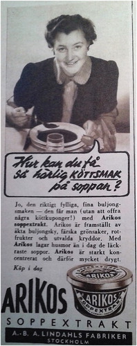 Figure 2. Image from Husmodern (1943) of an advertisement for meat bouillon. Facsimile reproduced with kind permission from Bonnier Tidskrifter.
