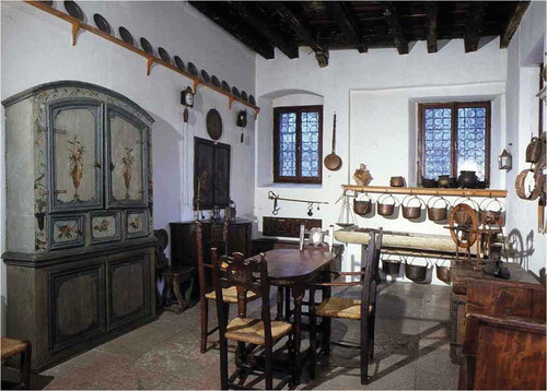Figure 2. Copper cauldrons in kitchen installation at the Museo Archaeologico, Feltre, Archivio fotografico Musei Civici, Feltre