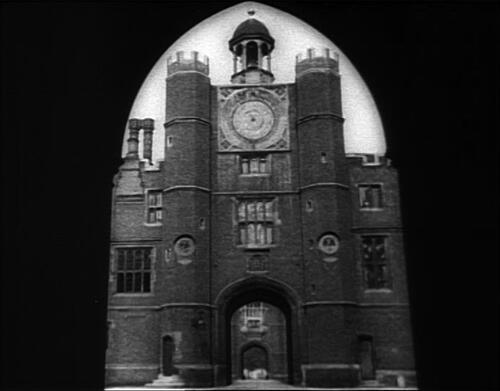 Figure 3 Following shot of The Private Life of Henry VIII, displaying Anne Boleyn’s Archway and the Astronomical Clock.